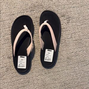 Black and Pink Flip Flops